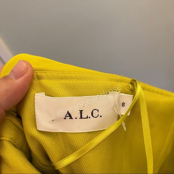 A.L.C. Neon Yellow Strapless Mini Dress 6 - Picture 3 of 8